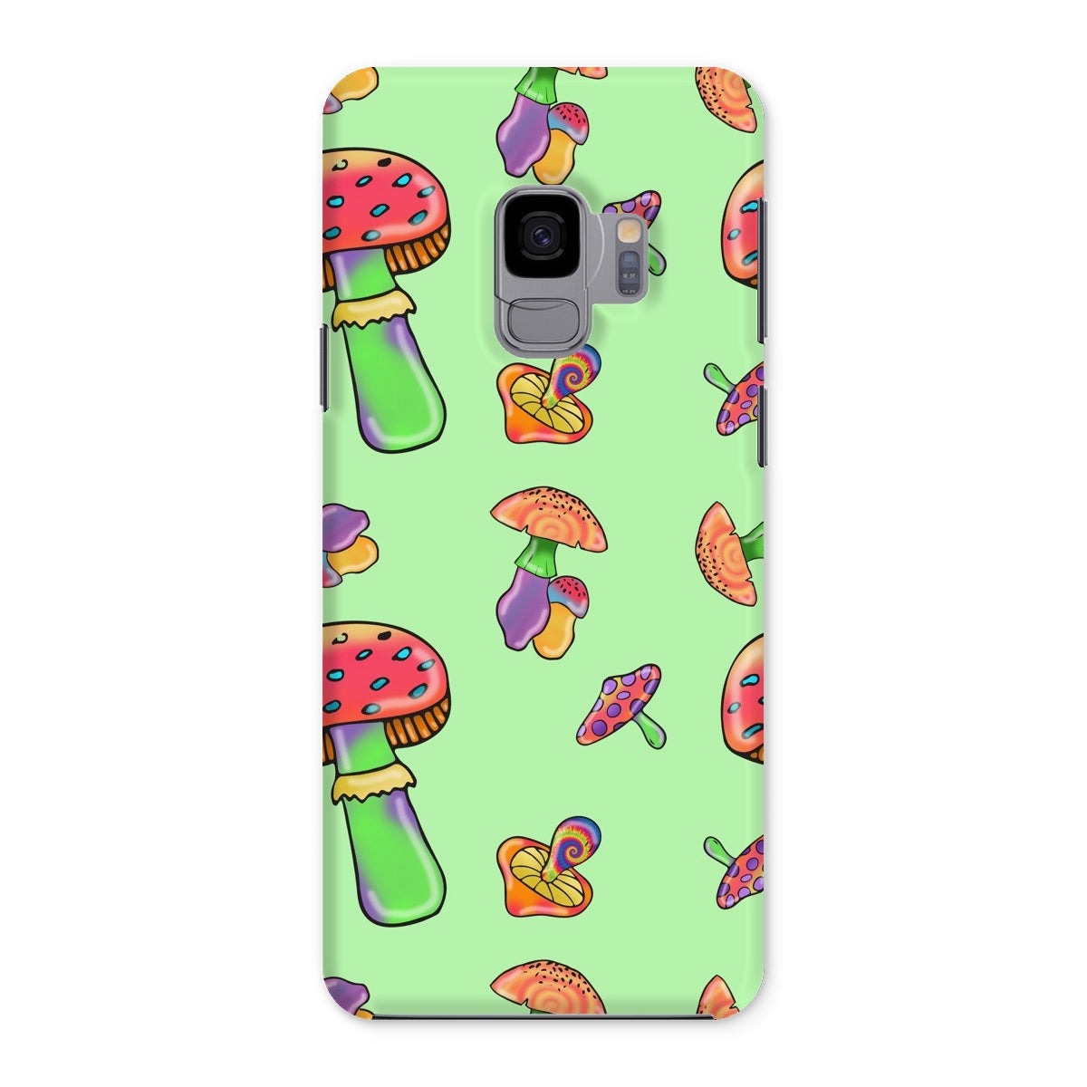 Retro Mushroom Pattern - Green Snap Phone Case