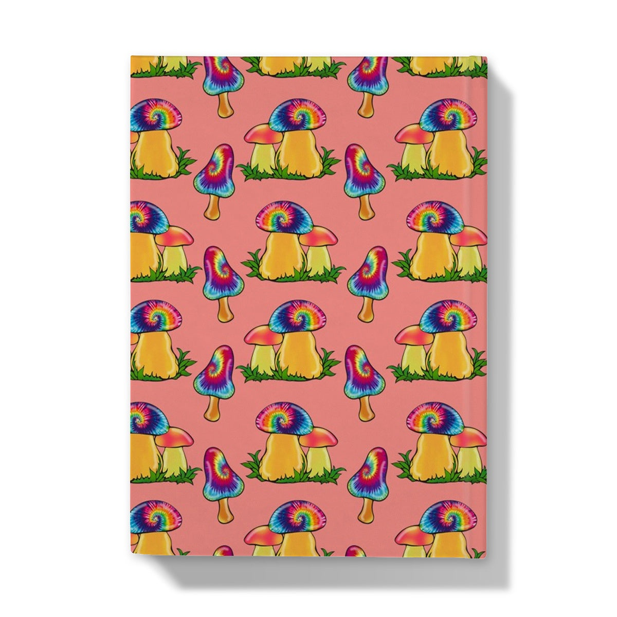 Retro Mushroom Pattern - Pink Hardback Journal