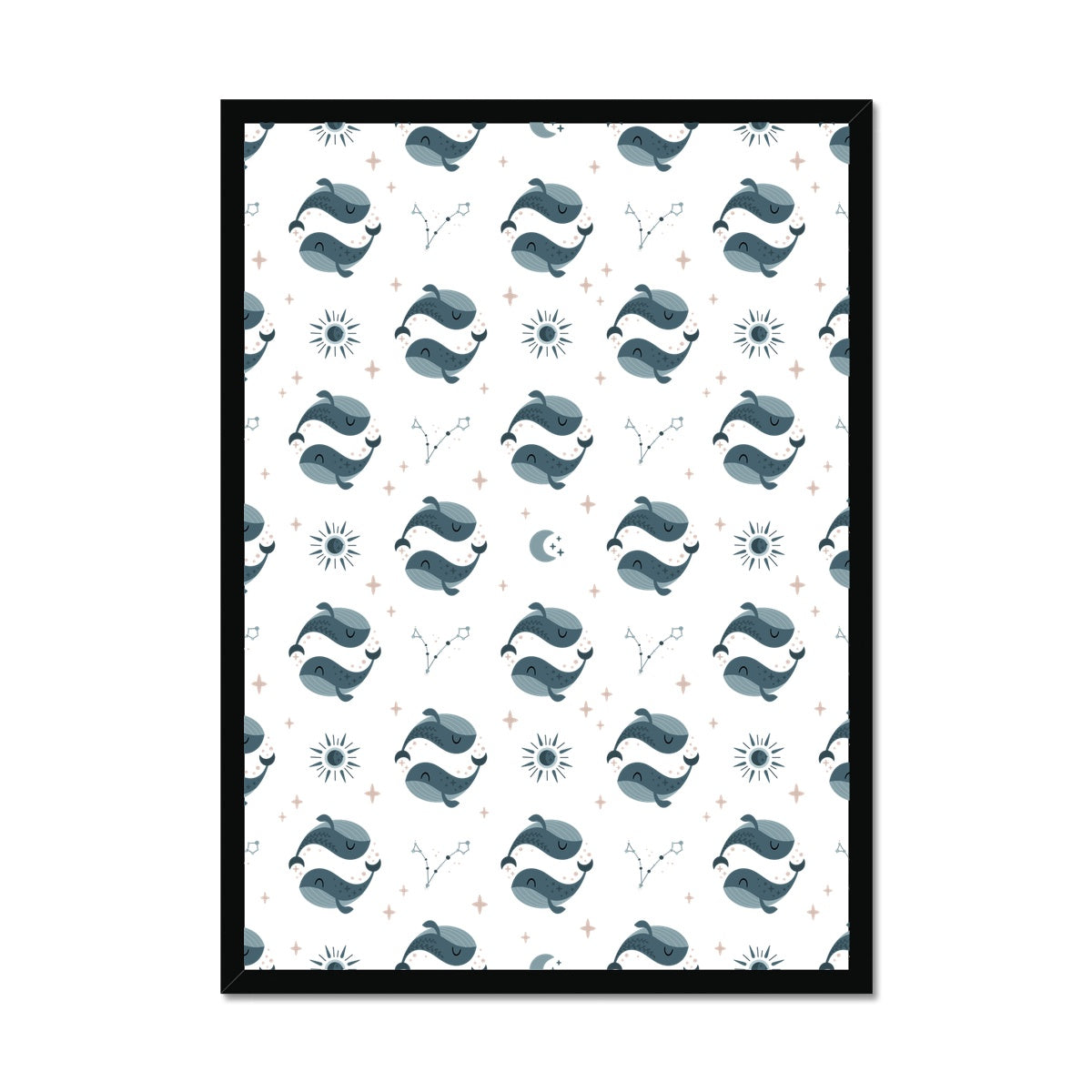 Pisces Pattern Framed Print