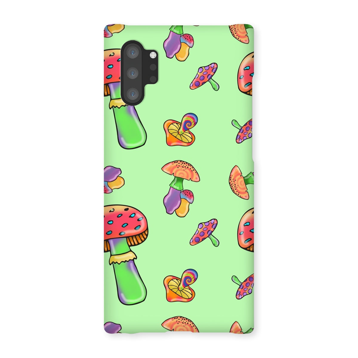 Retro Mushroom Pattern - Green Snap Phone Case