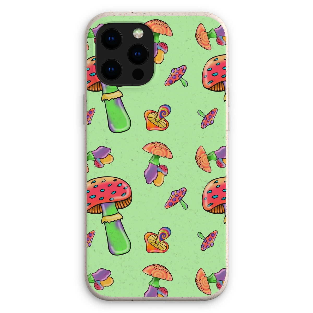 Retro Mushroom Pattern - Green Eco Phone Case