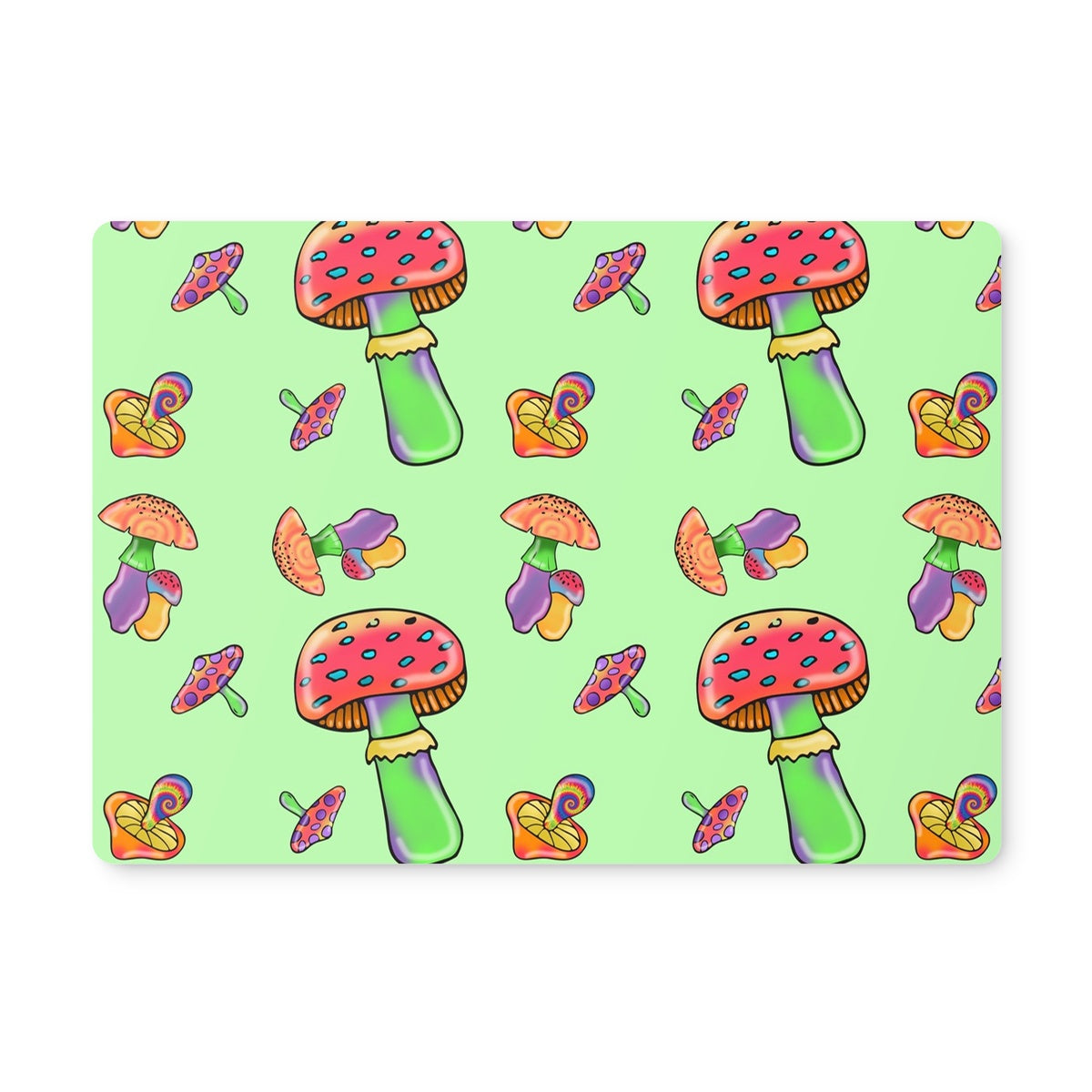 Retro Mushroom Pattern - Green Placemat