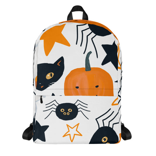Cats Pumpkins Stars Halloween Backpack