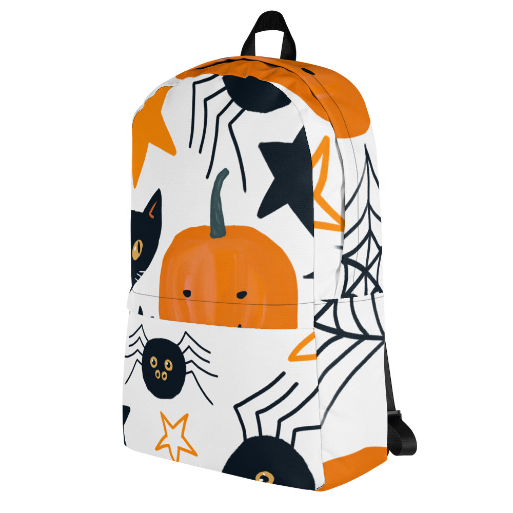 Cats Pumpkins Stars Halloween Backpack