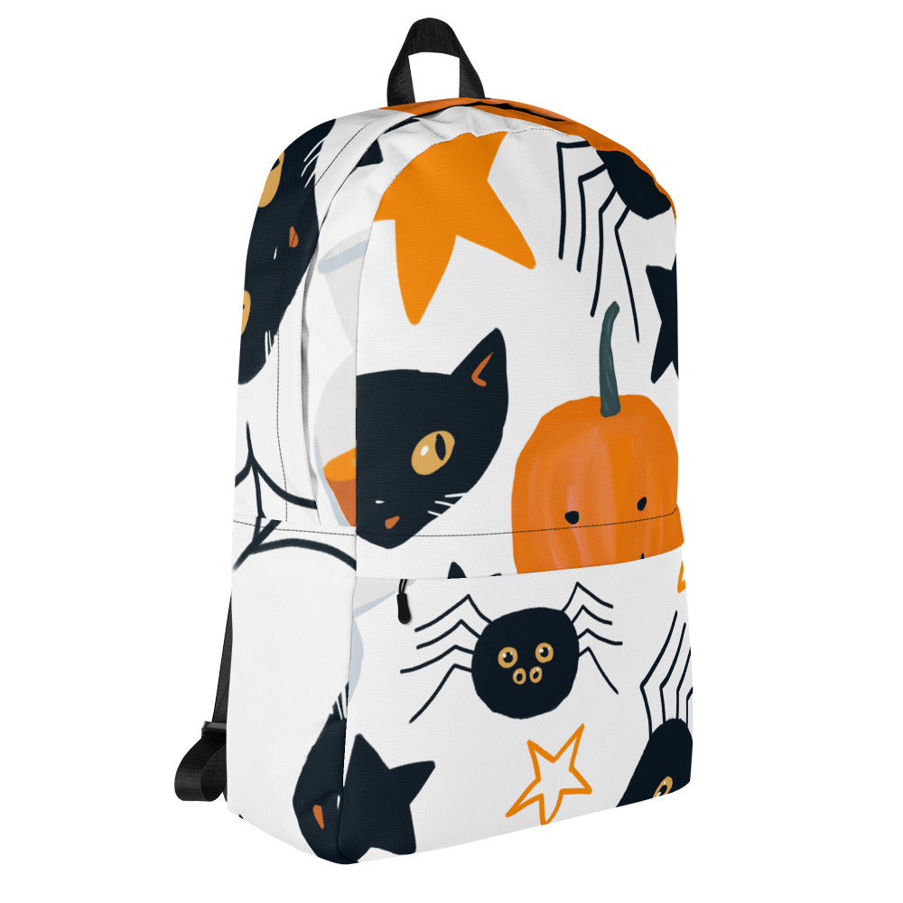 Cats Pumpkins Stars Halloween Backpack