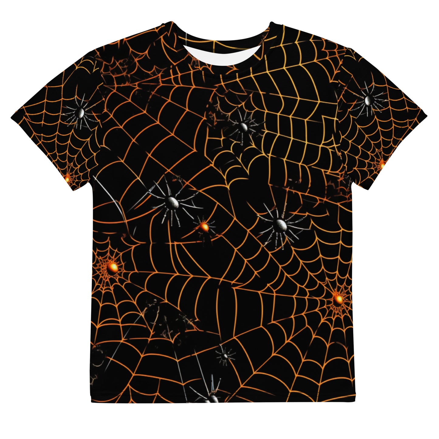 Spiders & Webs Halloween Youth crew neck t-shirt