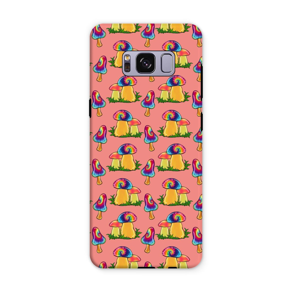 Retro Mushroom Pattern - Pink Tough Phone Case