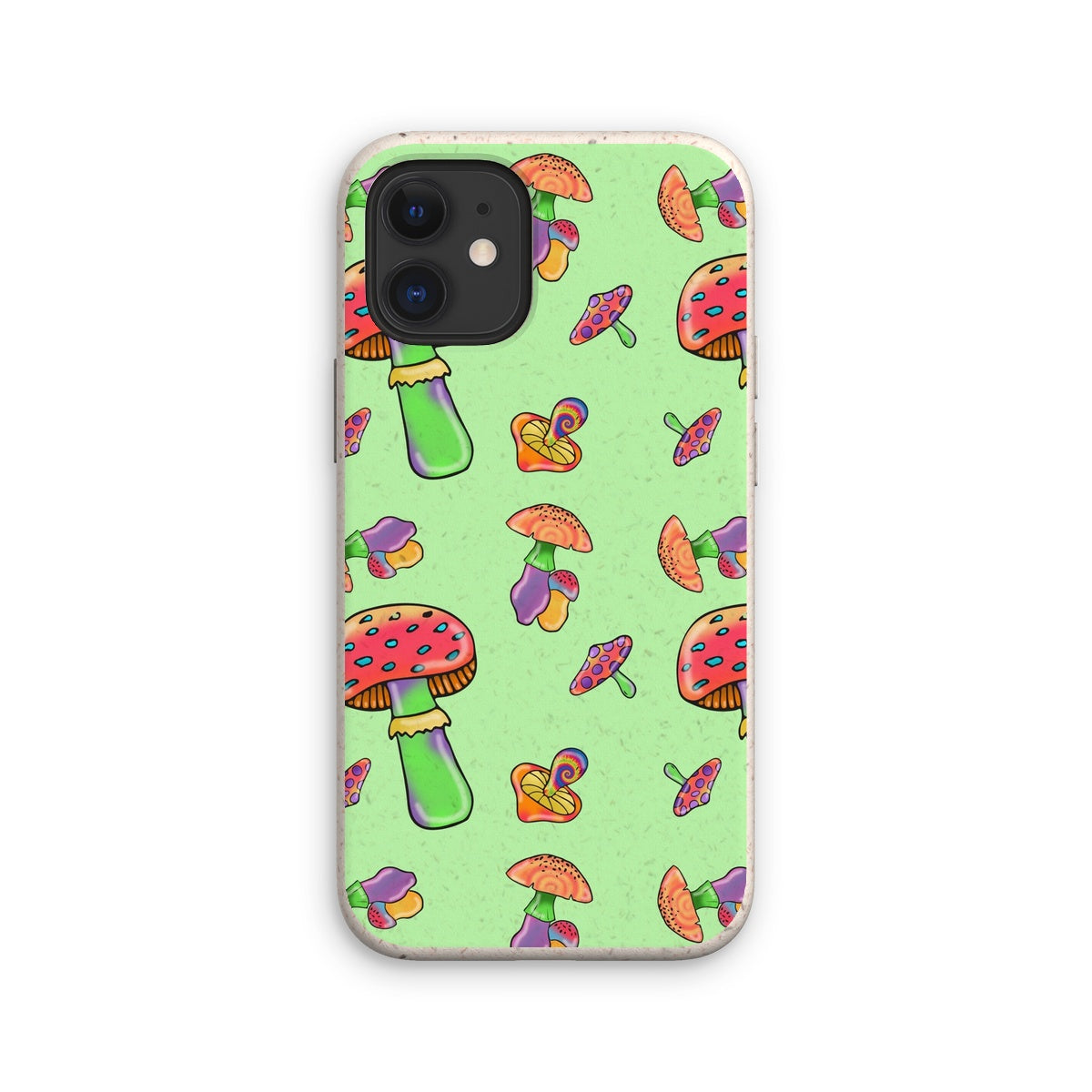 Retro Mushroom Pattern - Green Eco Phone Case