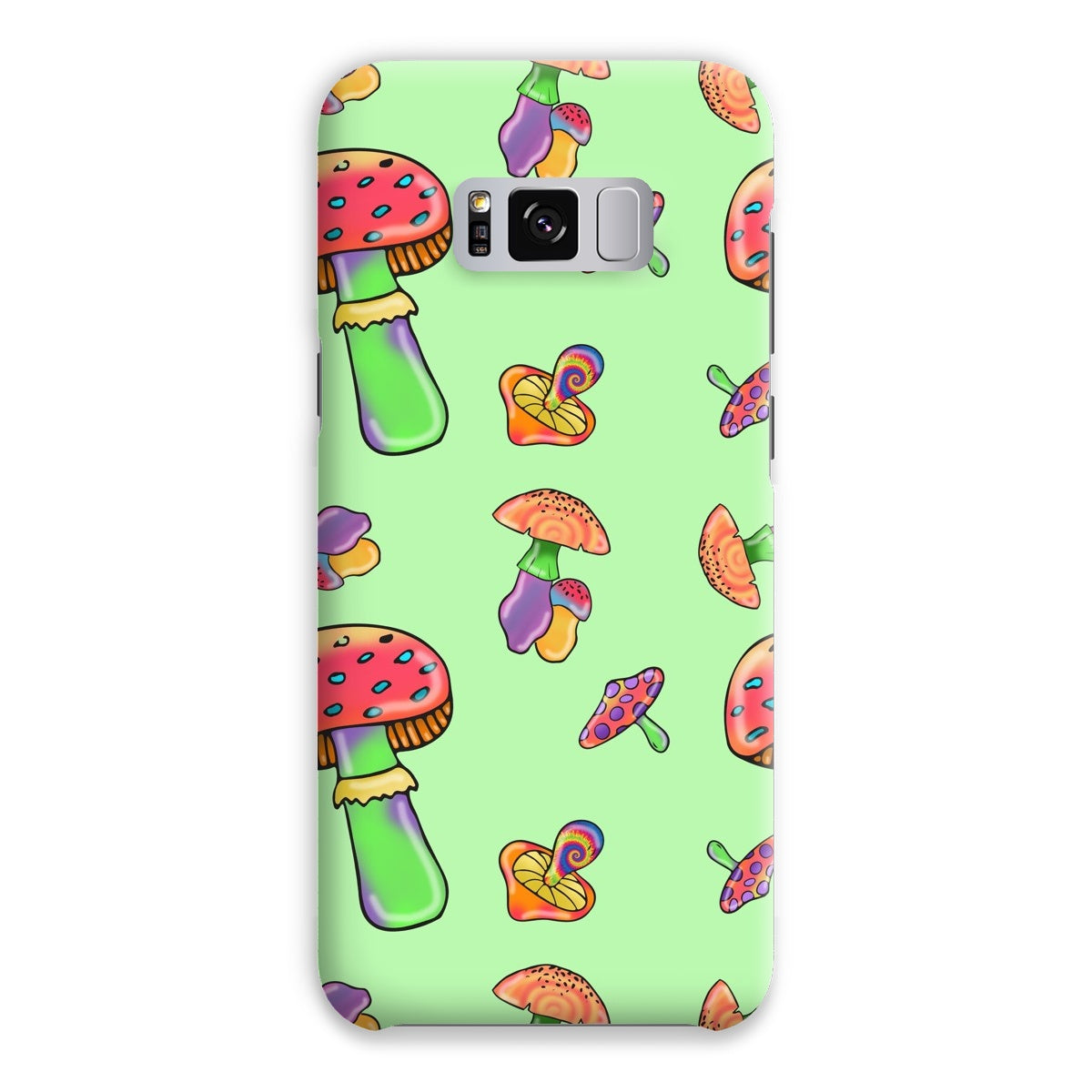 Retro Mushroom Pattern - Green Snap Phone Case