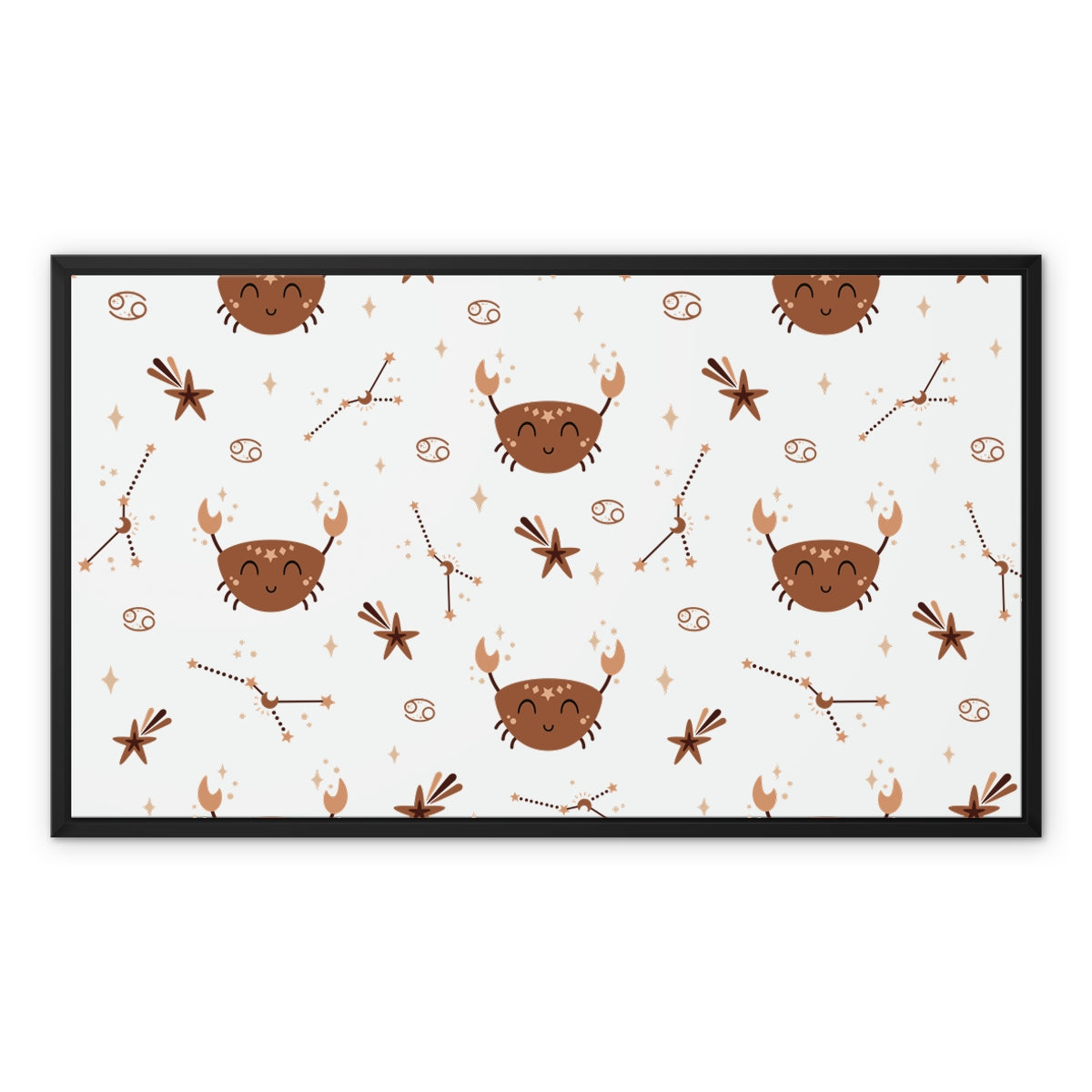 Cancer Pattern Framed Canvas