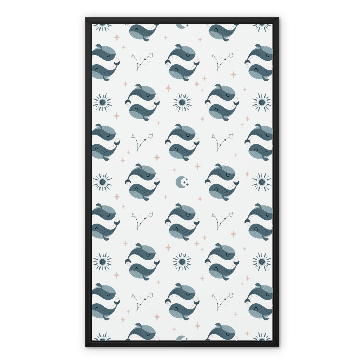 Pisces Pattern Framed Canvas