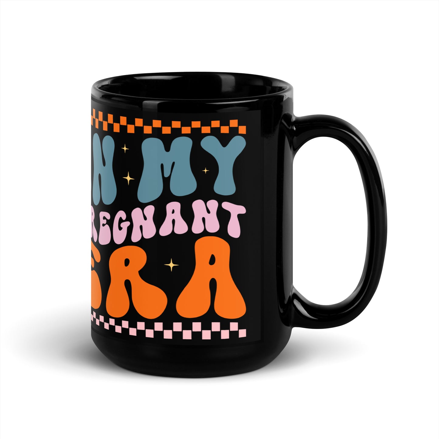 In My Pregnant Era Black Glossy Mug