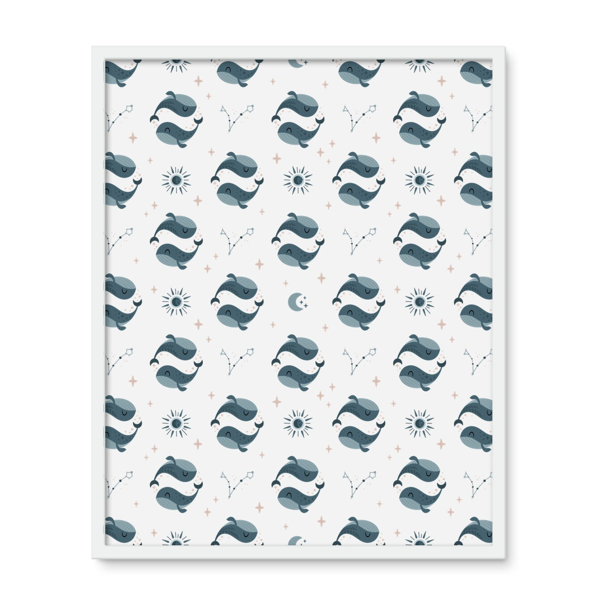 Pisces Pattern Framed Photo Tile