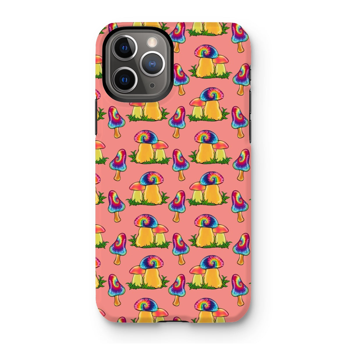 Retro Mushroom Pattern - Pink Tough Phone Case