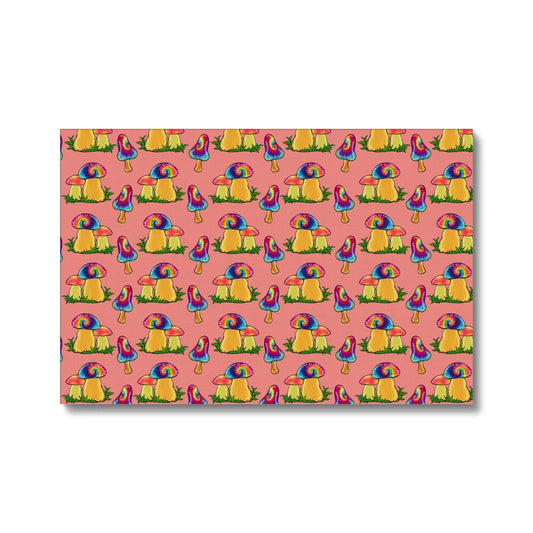 Retro Mushroom Pattern - Pink Eco Canvas