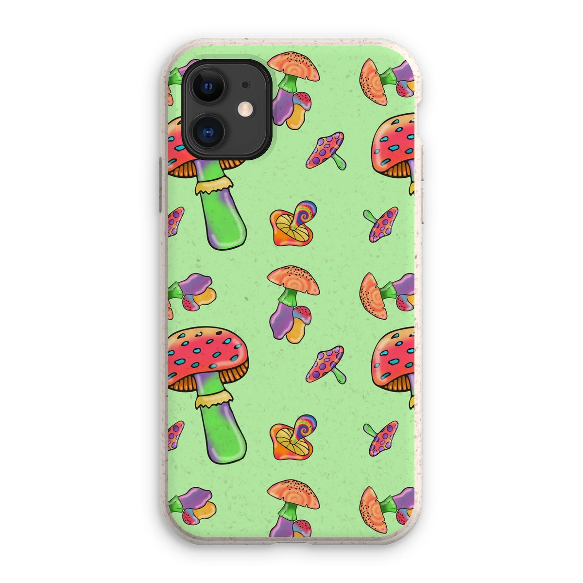 Retro Mushroom Pattern - Green Eco Phone Case