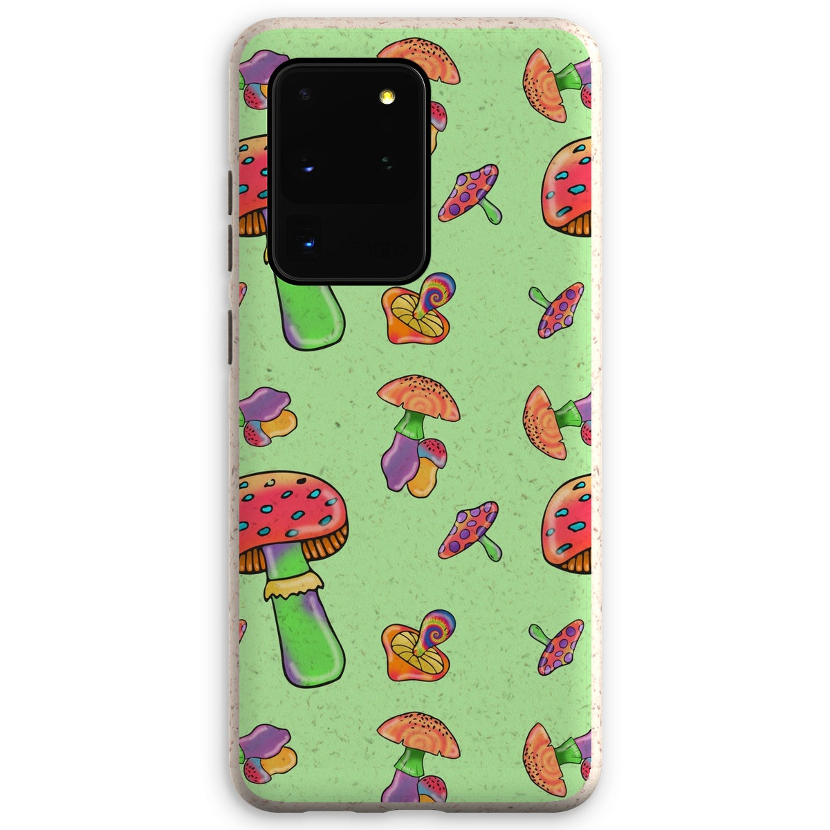 Retro Mushroom Pattern - Green Eco Phone Case