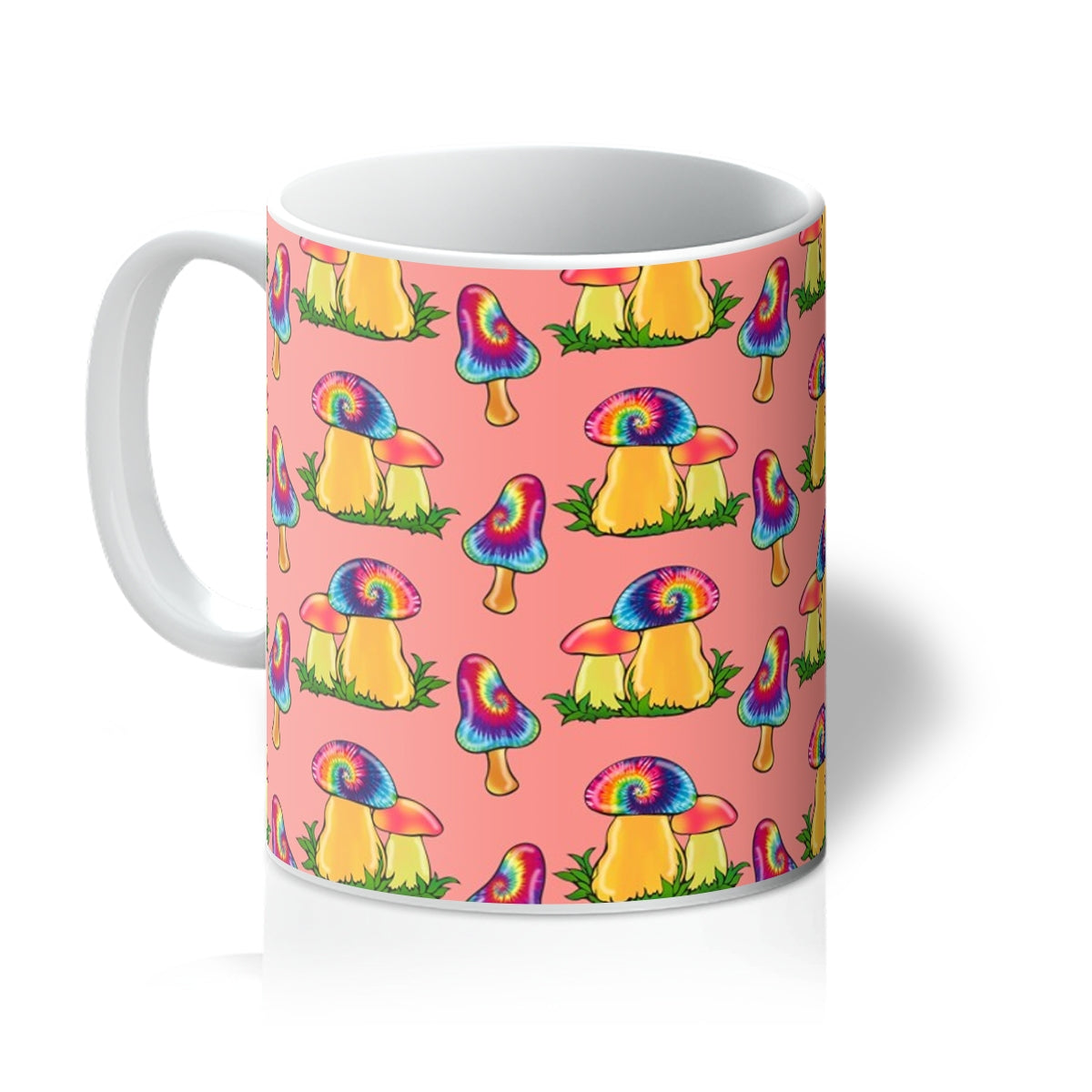 Retro Mushroom Pattern - Pink Mug