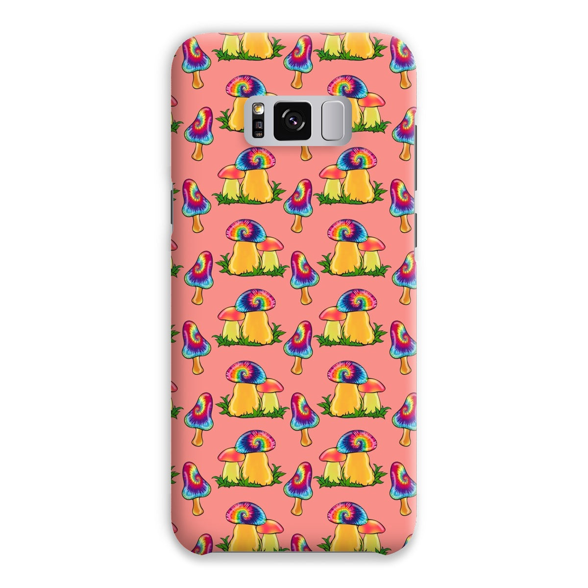 Retro Mushroom Pattern - Pink Snap Phone Case