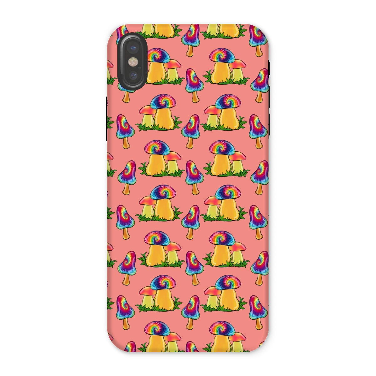 Retro Mushroom Pattern - Pink Tough Phone Case