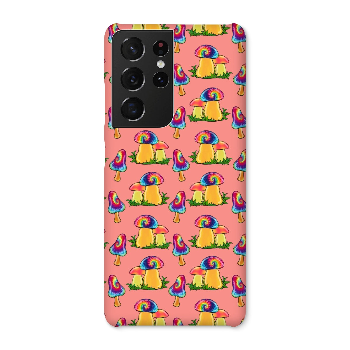 Retro Mushroom Pattern - Pink Snap Phone Case