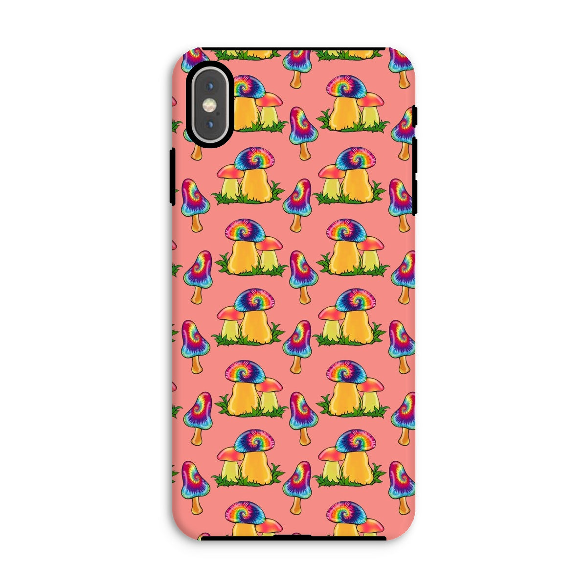 Retro Mushroom Pattern - Pink Tough Phone Case