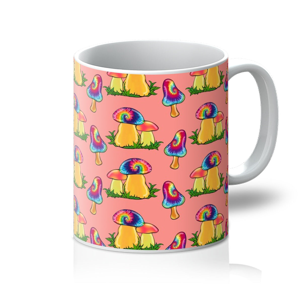 Retro Mushroom Pattern - Pink Mug