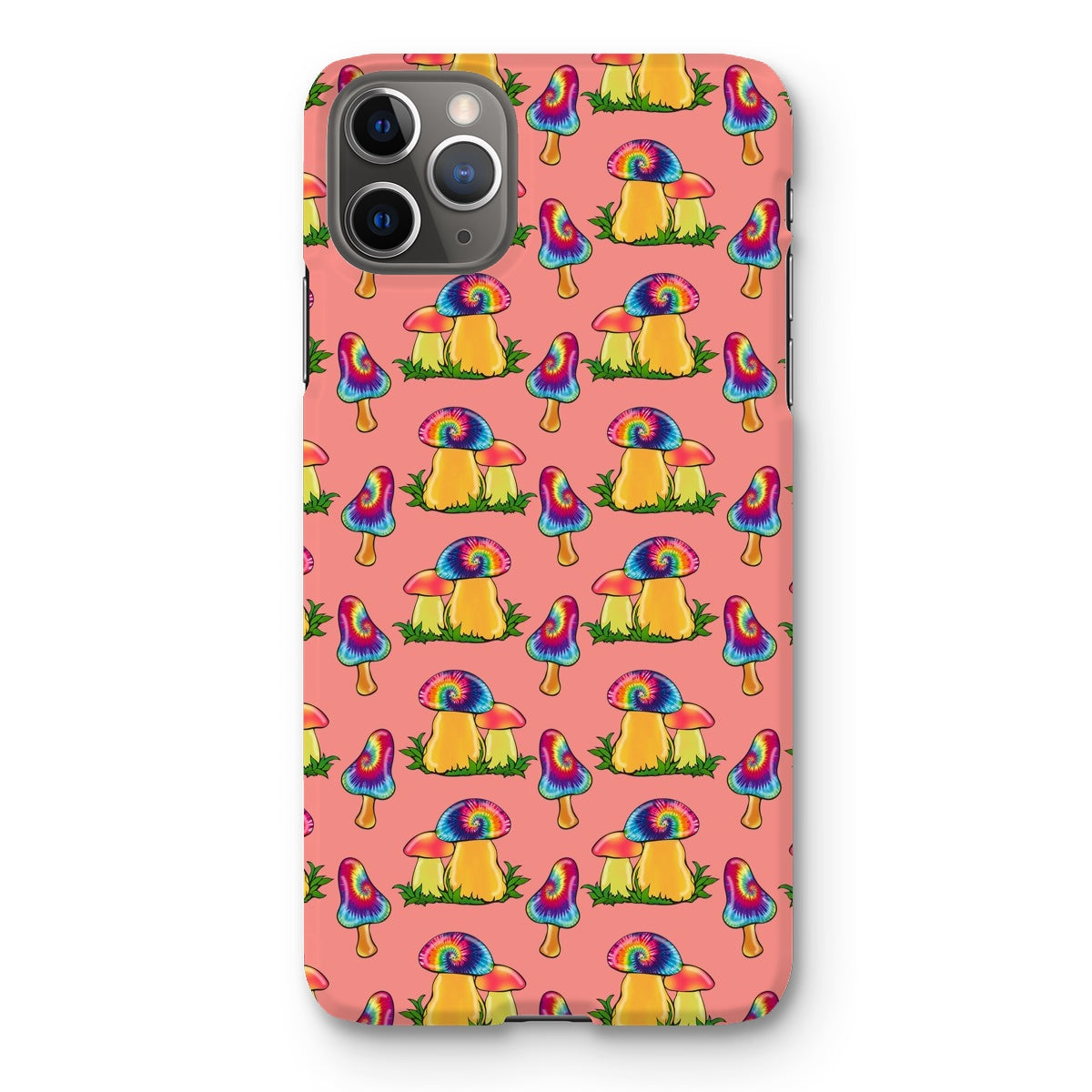 Retro Mushroom Pattern - Pink Snap Phone Case