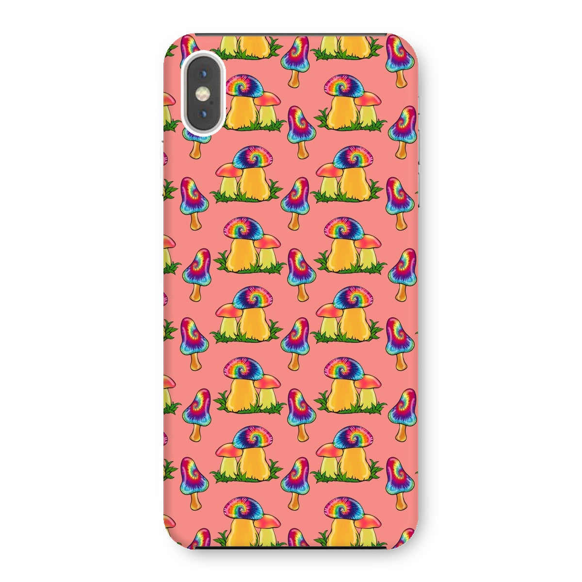 Retro Mushroom Pattern - Pink Snap Phone Case