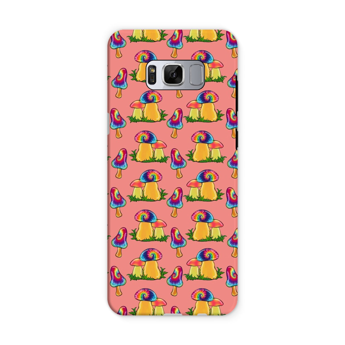 Retro Mushroom Pattern - Pink Tough Phone Case