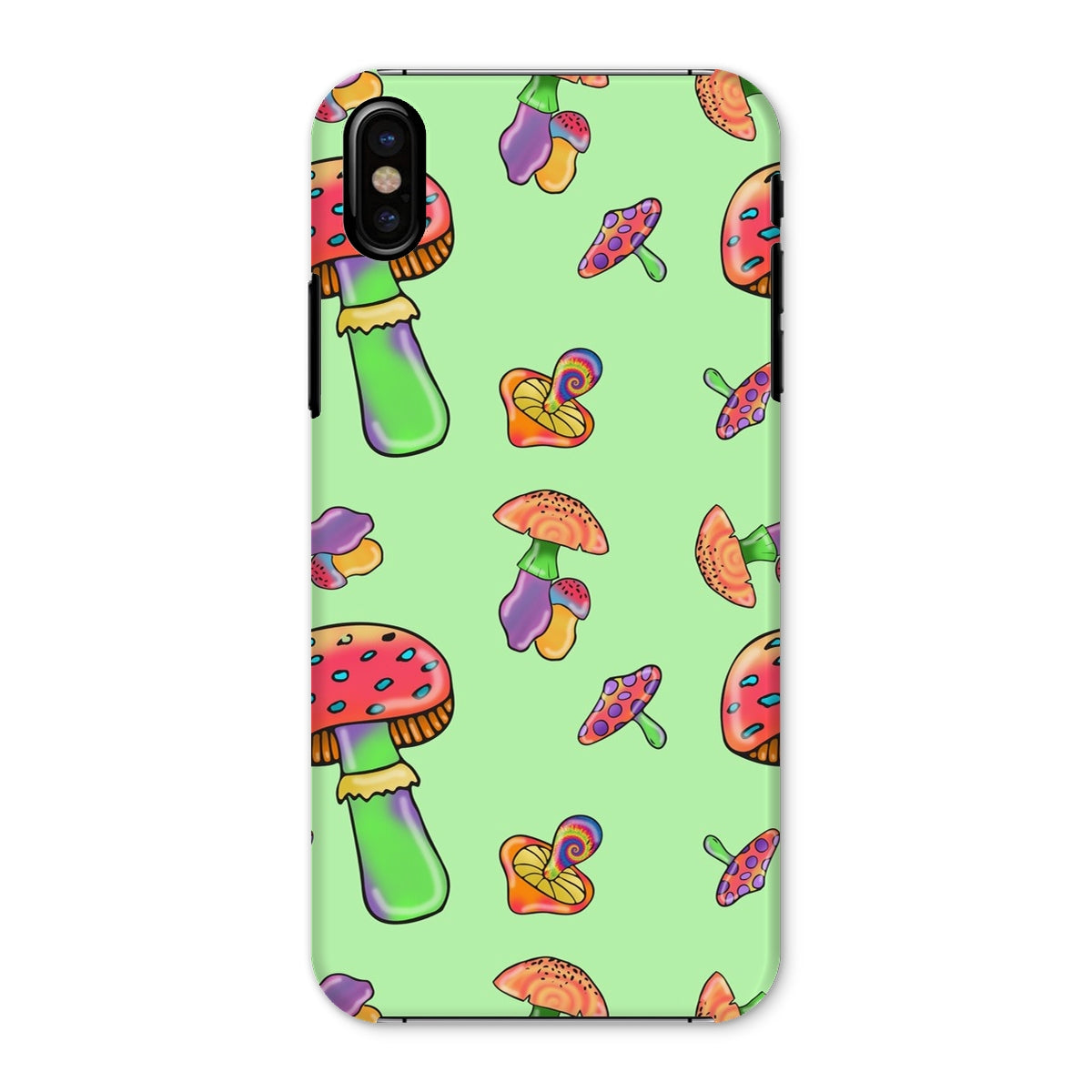 Retro Mushroom Pattern - Green Snap Phone Case