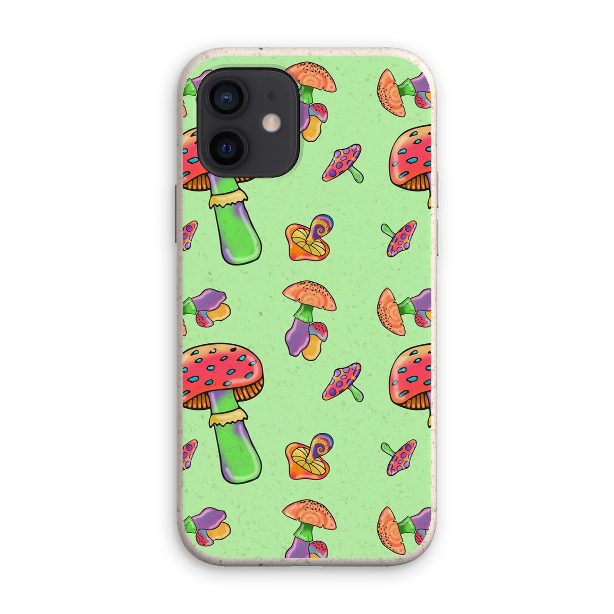 Retro Mushroom Pattern - Green Eco Phone Case