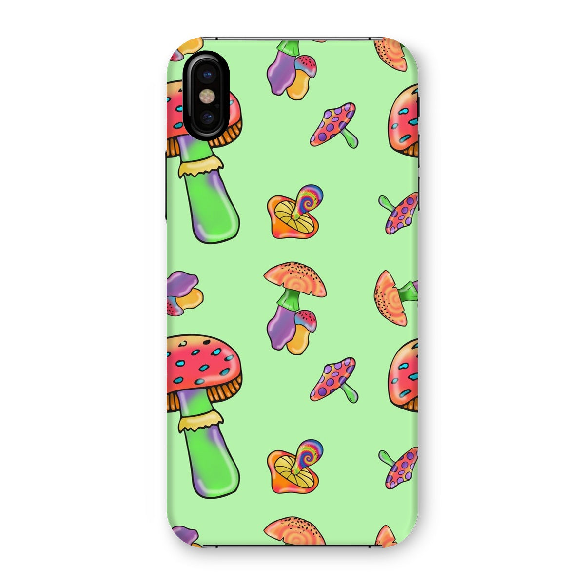 Retro Mushroom Pattern - Green Snap Phone Case