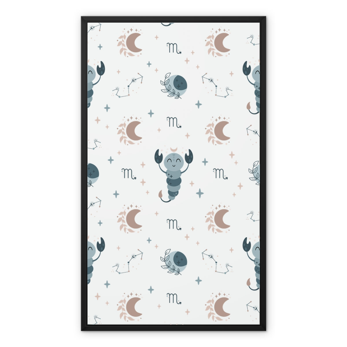 Scorpio Pattern Framed Canvas