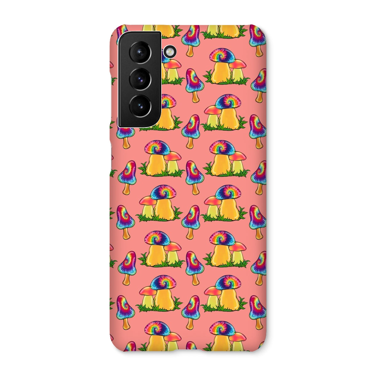 Retro Mushroom Pattern - Pink Snap Phone Case