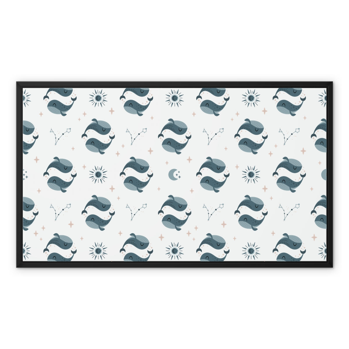 Pisces Pattern Framed Canvas