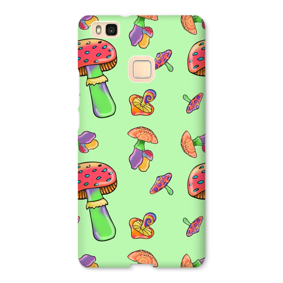 Retro Mushroom Pattern - Green Snap Phone Case