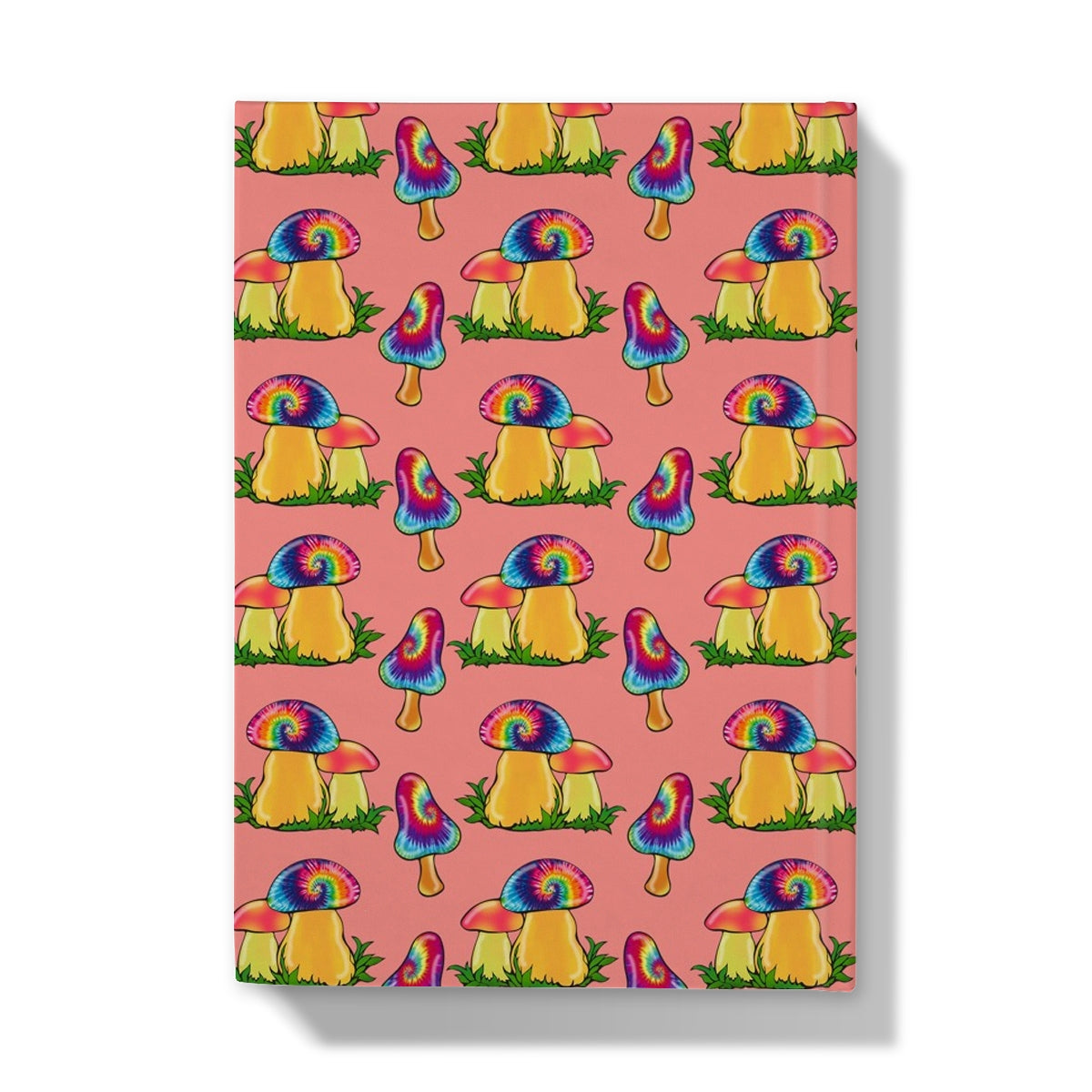 Retro Mushroom Pattern - Pink Hardback Journal