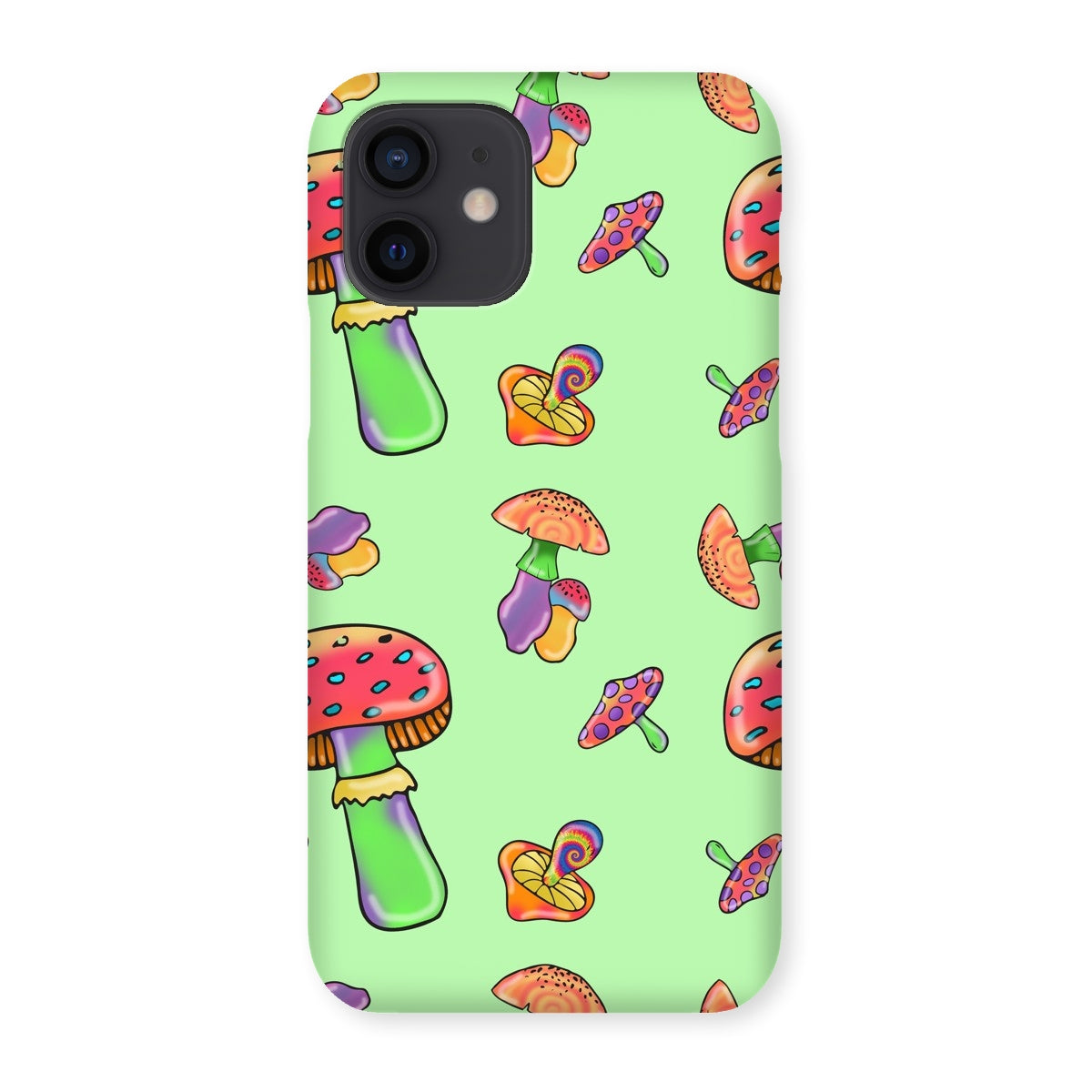 Retro Mushroom Pattern - Green Snap Phone Case