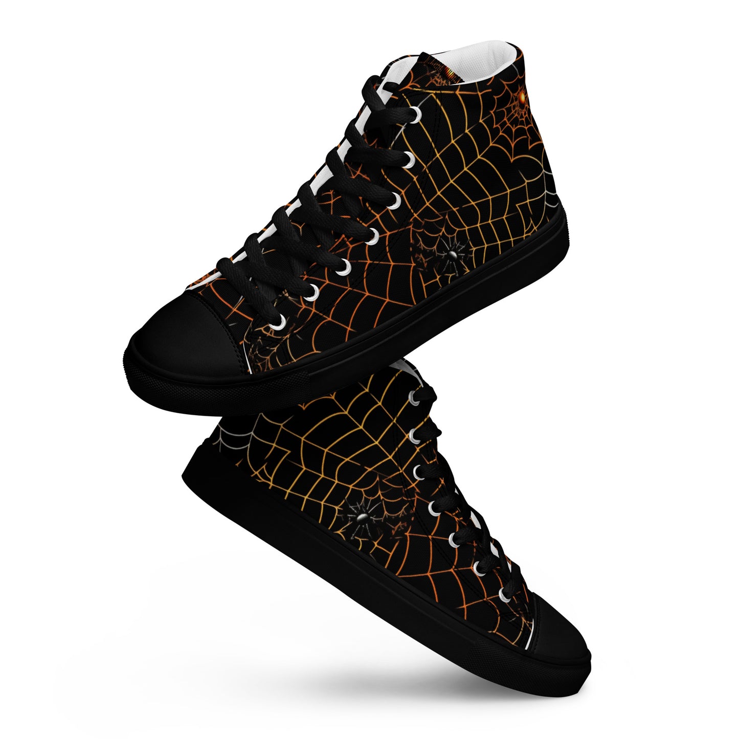 Spiders & Webs Halloween Men’s high top canvas shoes