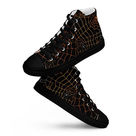 Spiders & Webs Halloween Men’s high top canvas shoes