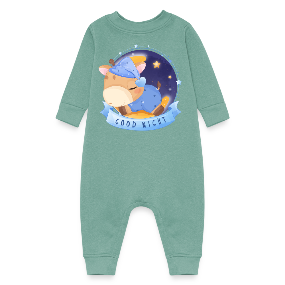 Good Night Sleeping Giraffe, Long Sleeve Onesie, Long Sleeve Bodysuit, Long Sleeve Jumpsuit, Baby Fleece One Piece, Fleece Jumpsuit, Fleece Onesie, Fleece Bosysuit - saltwater