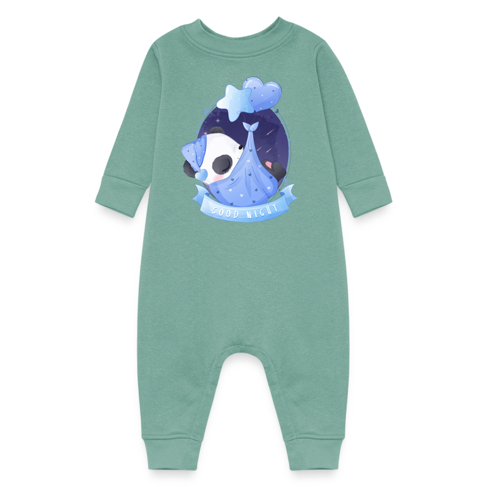 Good Night Sleeping Panda, Long Sleeve Onesie, Long Sleeve Bodysuit, Long Sleeve Jumpsuit, Baby Fleece One Piece, Fleece Jumpsuit, Fleece Onesie, Fleece Bosysuit - saltwater