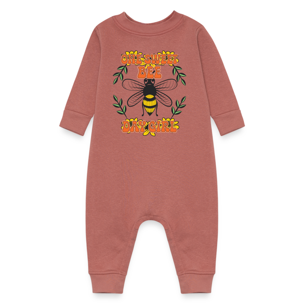 One Sweet Bee Day Girl, Birthday Girl Onesie, Birthday Girl Bodysuit, Birthday Girl Jumpsuit, Bee Birthday Onesie,Baby Fleece One Piece - mauve