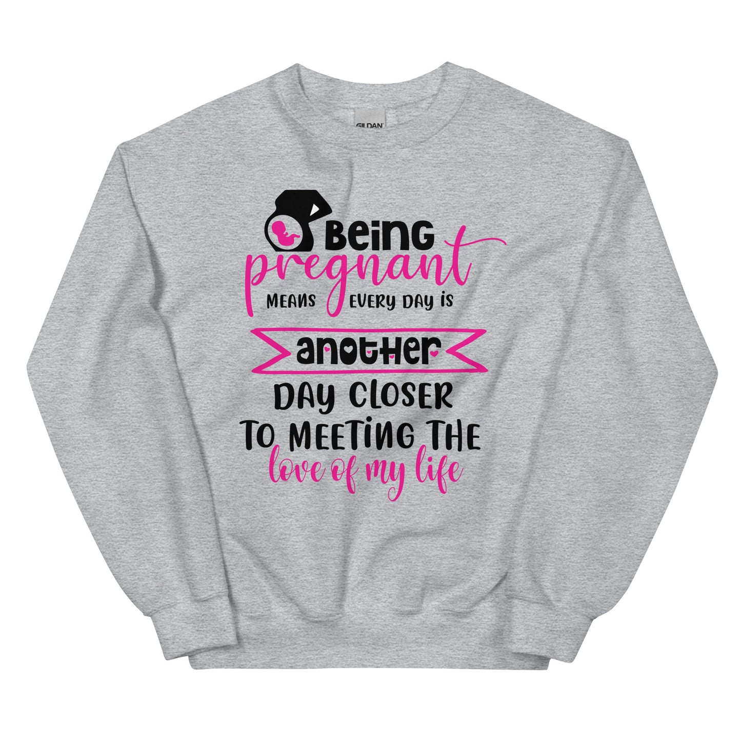 Being Pregnant Means Every Day is Another Day Closer to Meeting the Love of My Life Unisex Sweatshirt