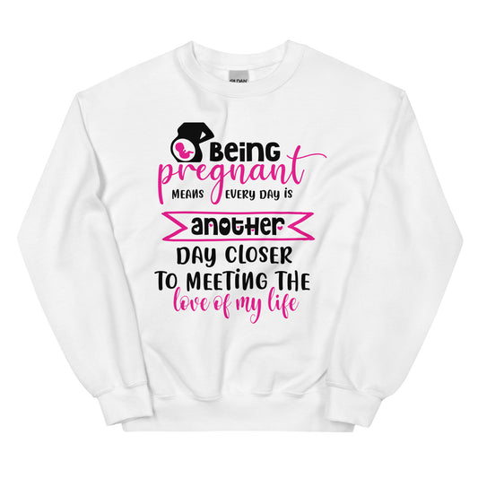 Being Pregnant Means Every Day is Another Day Closer to Meeting the Love of My Life Unisex Sweatshirt