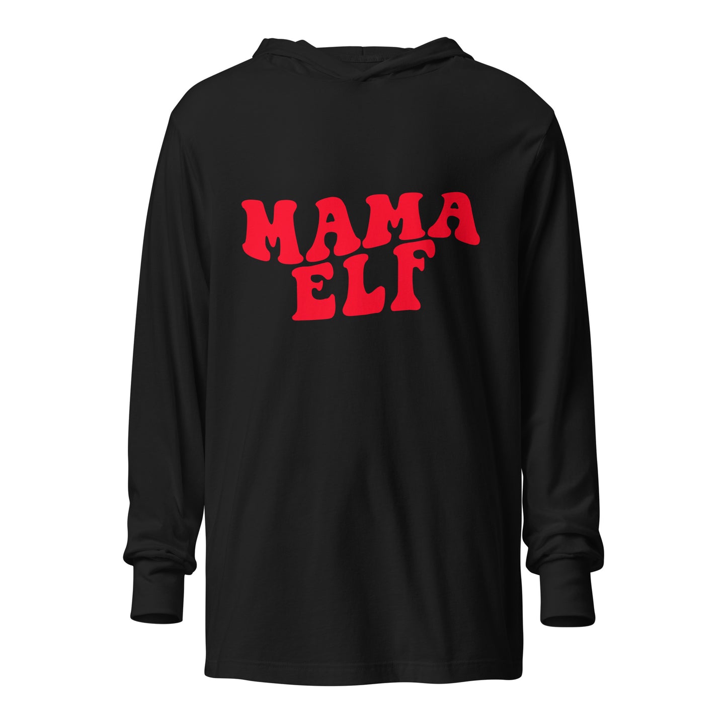 Mama Elf Hooded long-sleeve tee