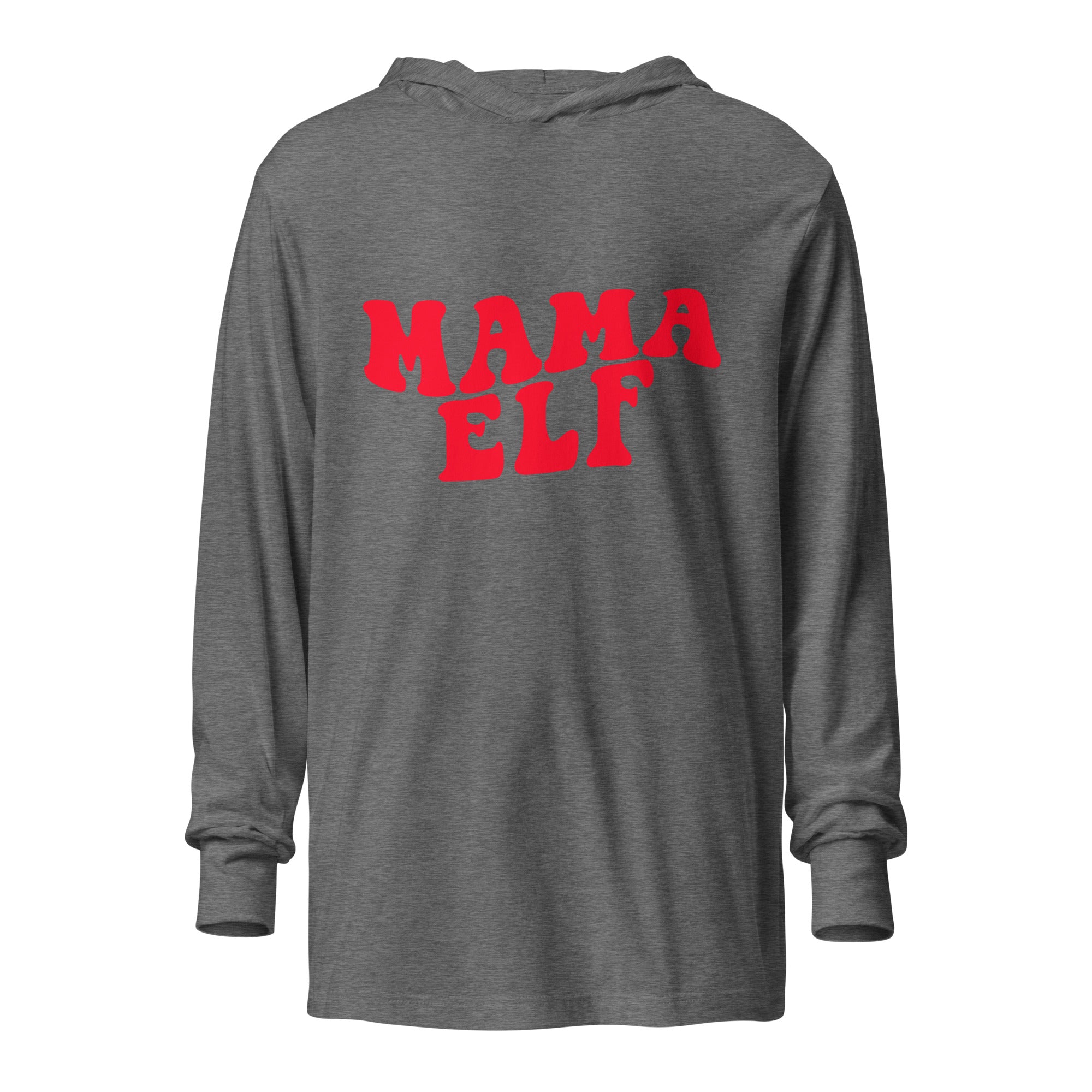 Mama Elf Hooded long-sleeve tee
