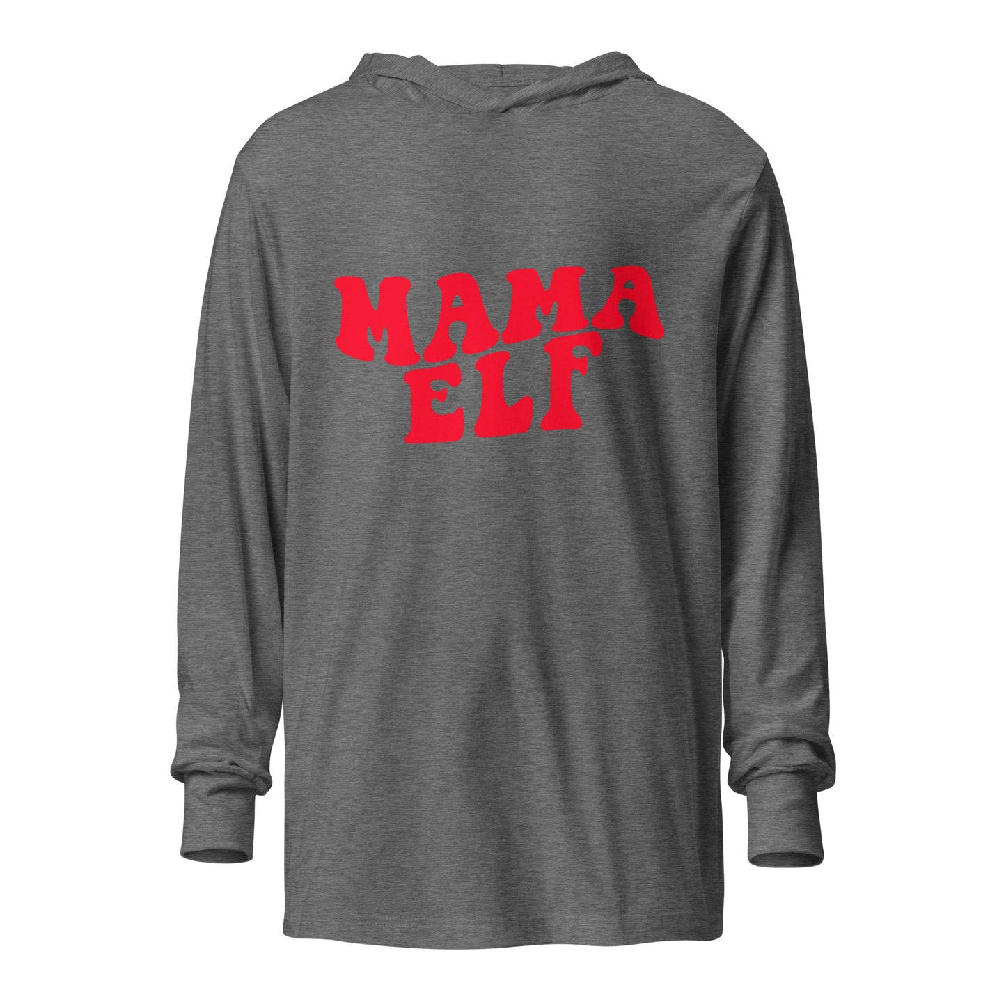 Mama Elf Hooded long-sleeve tee