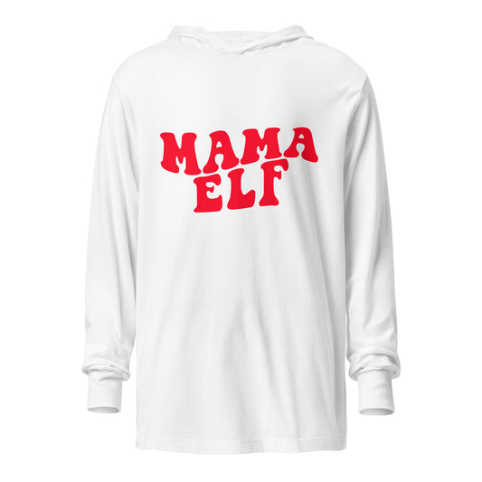 Mama Elf Hooded long-sleeve tee